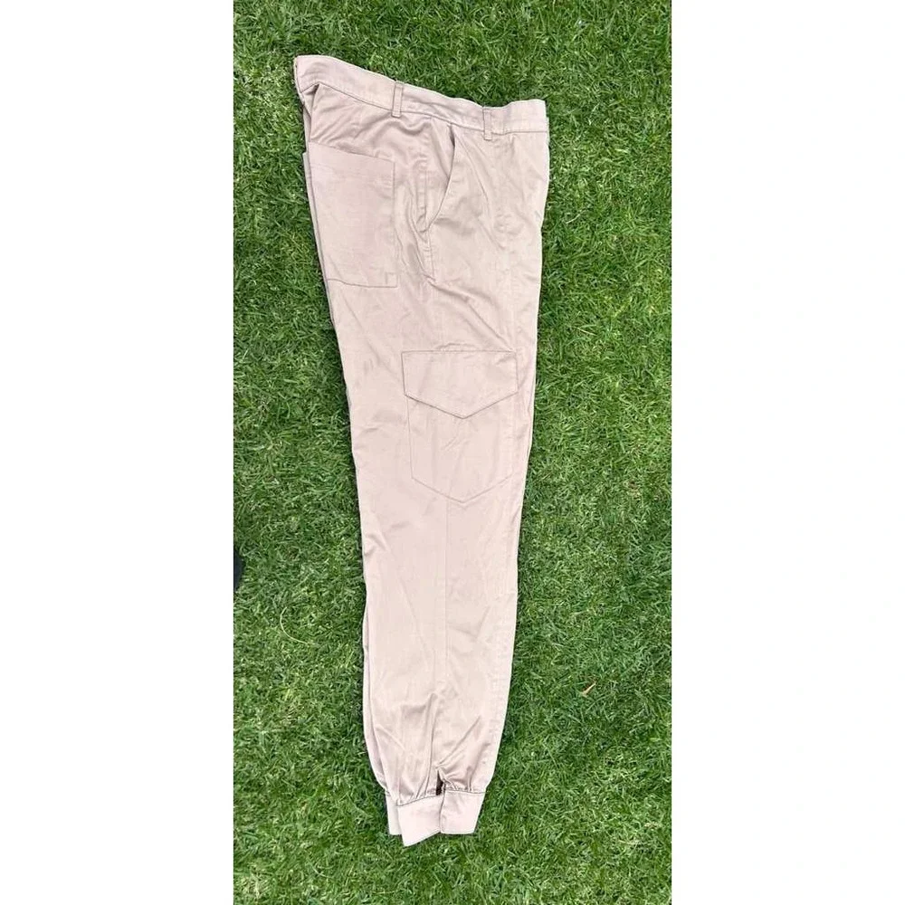 Zara Womens High Waisted Cargo Jogger Pants‎ Tan Khaki Size XS 7385/169/307